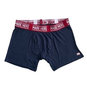 MADE HERE Men’s All American Boxer Brief Navy/Red